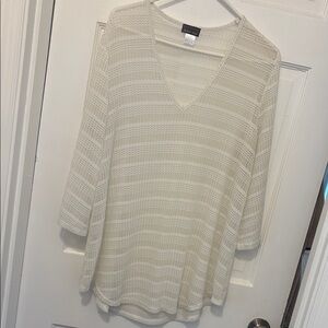 Women's Cream V-Neck Top